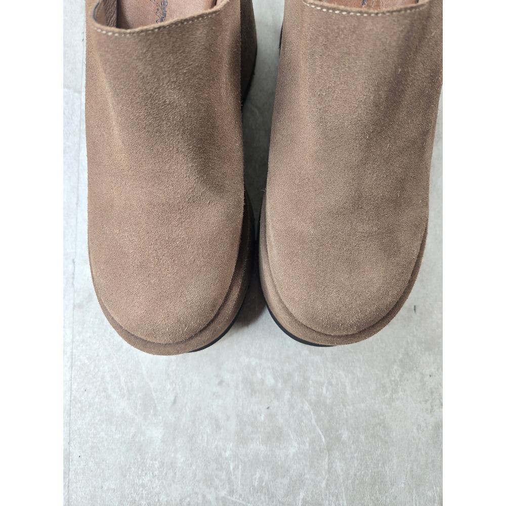Free People Avery Platform Wedge Mules Sz 7.5 Brown Suede Chunky Clogs Retro Y2K - Picture 11 of 11